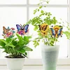 6Pcs Flower Butterfly DIY Diamond Painting Kits Garden Stakes Diamond Art Kits