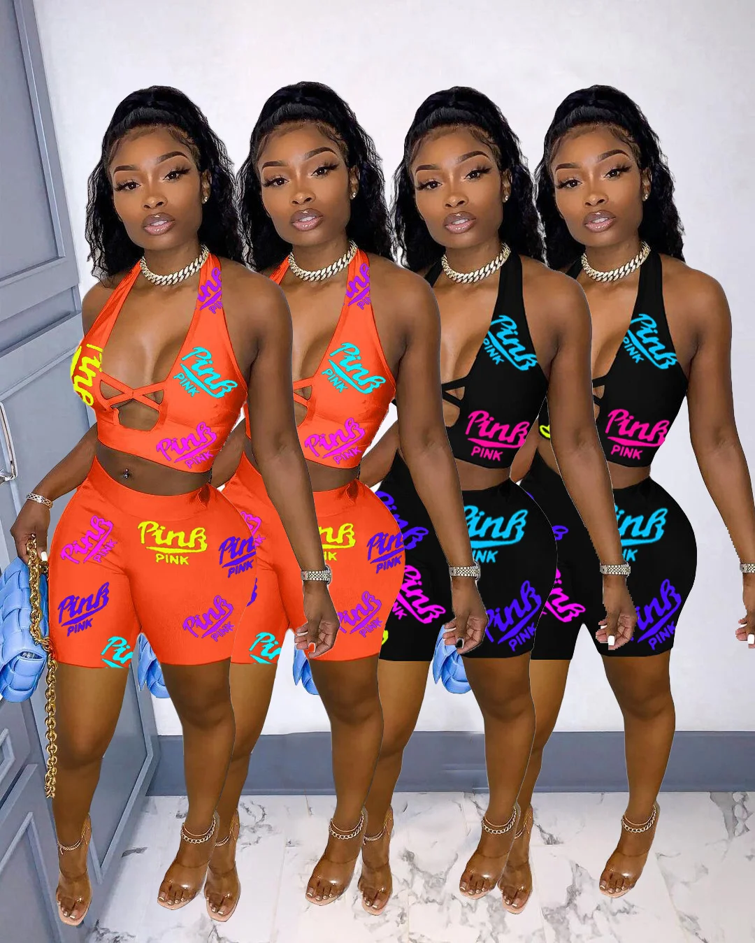 Fashion Hot Sale Halter Neck Print Set | IFYHOME