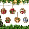 6pcs/set DIY Diamond Special Shape Pearl Art Hanging Wooden Christmas Tree Ornament Kit