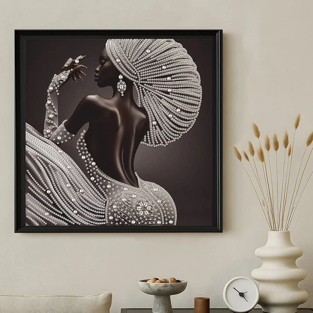Diamond Painting - Partial Special Shaped Drill - Silver Crown Lady(Canvas|30x30cm)
