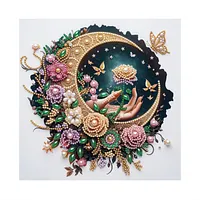 Floral Crescent Moon - Pearls Painting