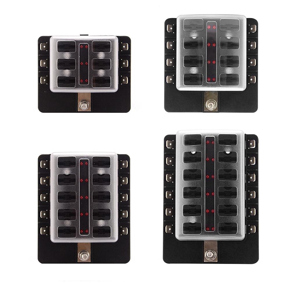 

DC 32V Blade Fuse Box Holder with LED Indicator Kit for Car Boat Marine RV, 501 Original