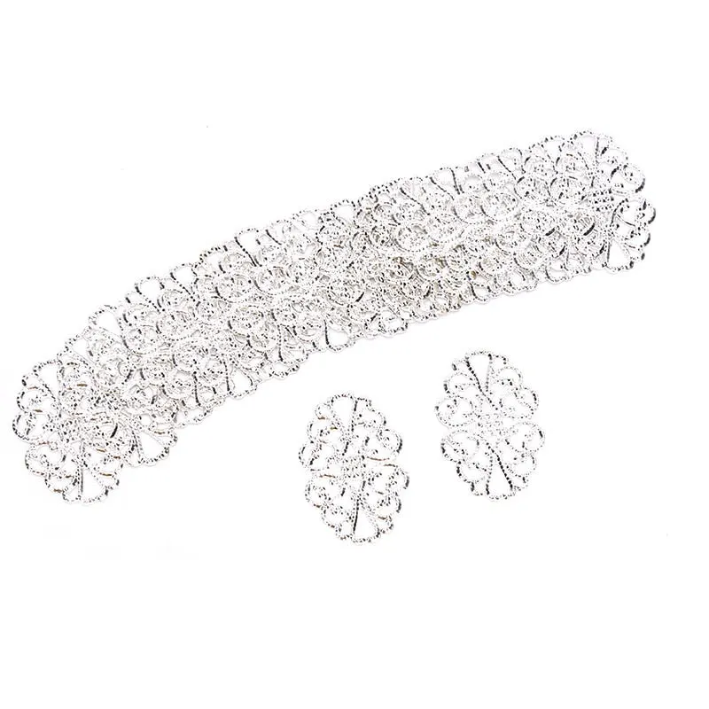 30/20/10 DIY Jewelry Earrings Stud Pin Filigree Flower Wraps Connectors DIY Jewelry Making Accessories Metal Crafts Decoration
