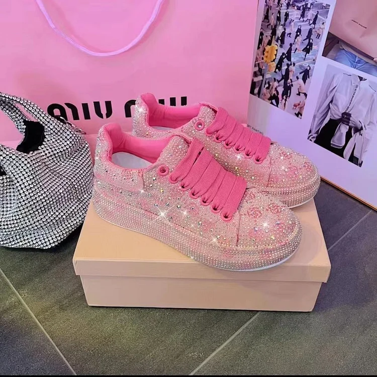 Girly Pink Bling Platform Shoes