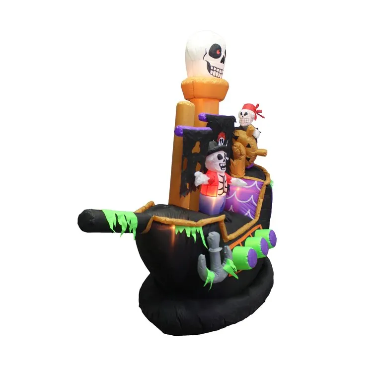 Inflatable Skeletons & Ghosts on Pirate Ship Decoration