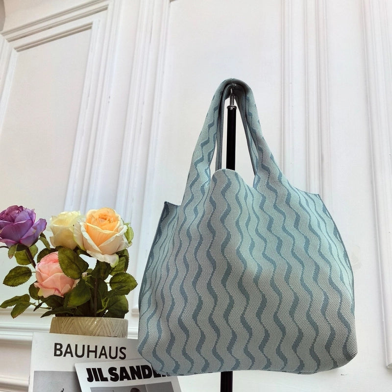 Women’s Large Polyester Letter Color Block Streetwear Square Open Shoulder Bag