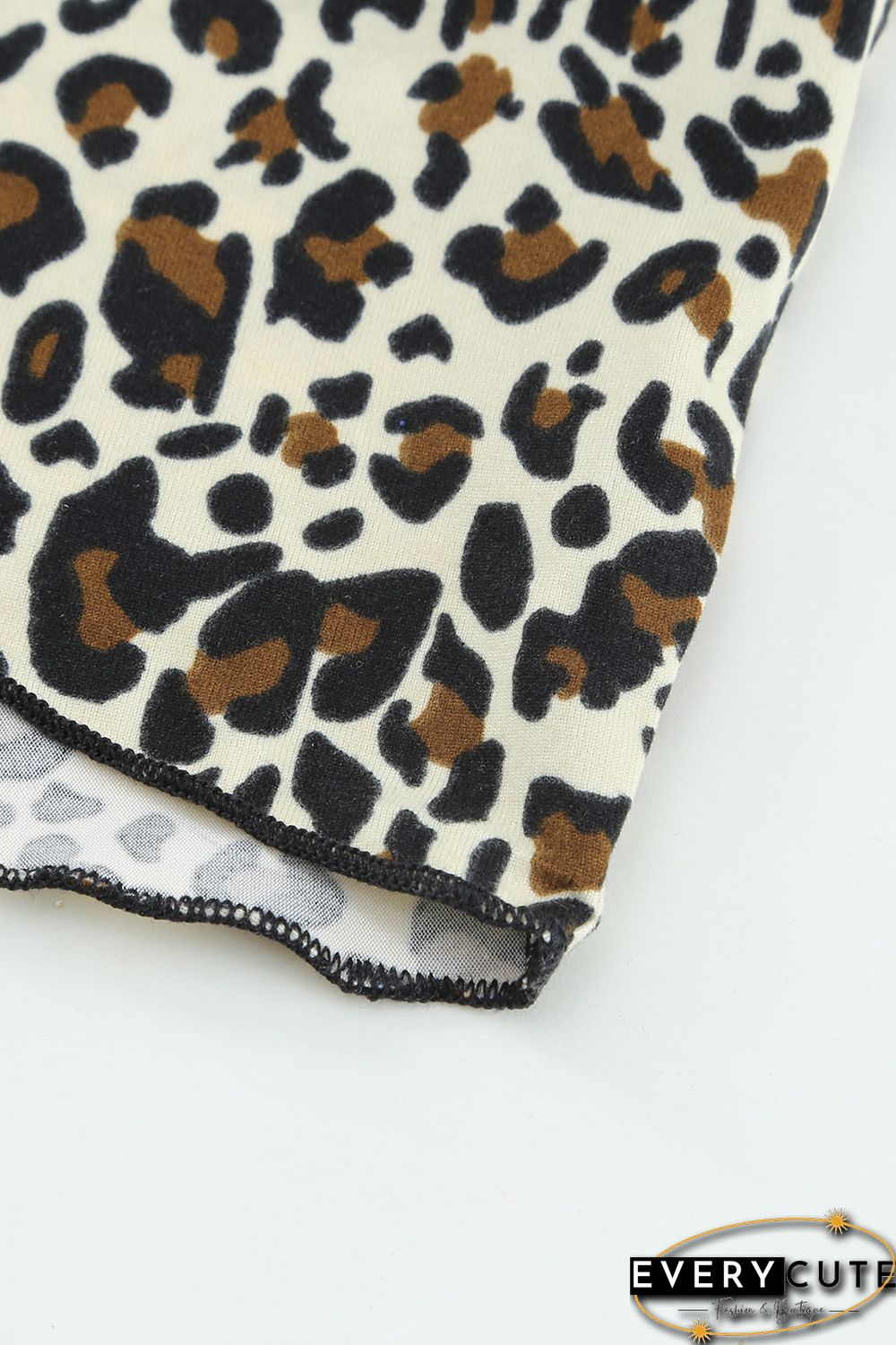 Leopard Print Ruffled Lace-up Plus Size Midi Dress