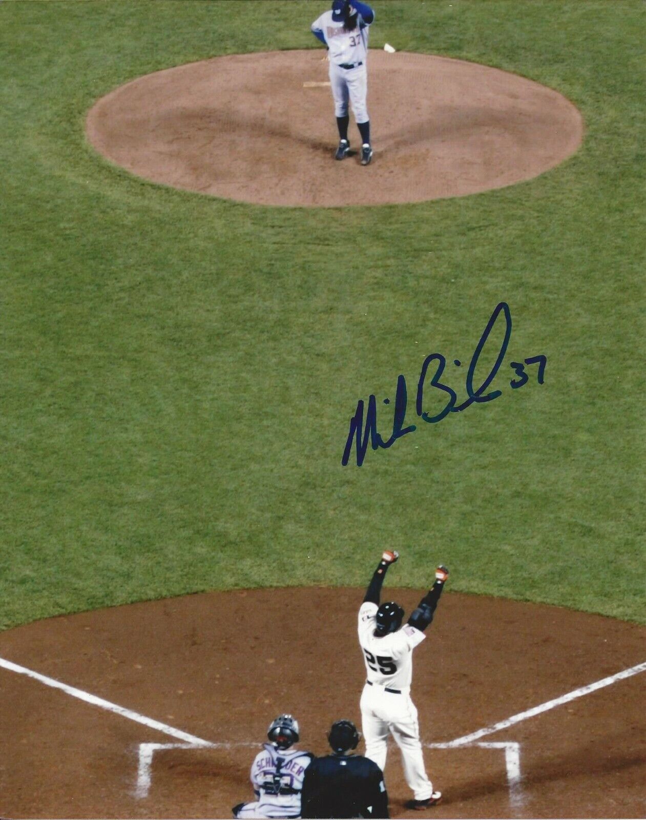 Mike Bacsik autographed 8x10 Texas Rangers Bonds Home Run#S885