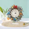 5D DIY Special Shape Diamond Painting Desk Ornament Handmade Clock Kit(Flower Bird)