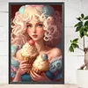uk.everydayedeals (Limited Stock)Diamond Painting - Round AB Drills - Ice Cream Girl(45*65cm)