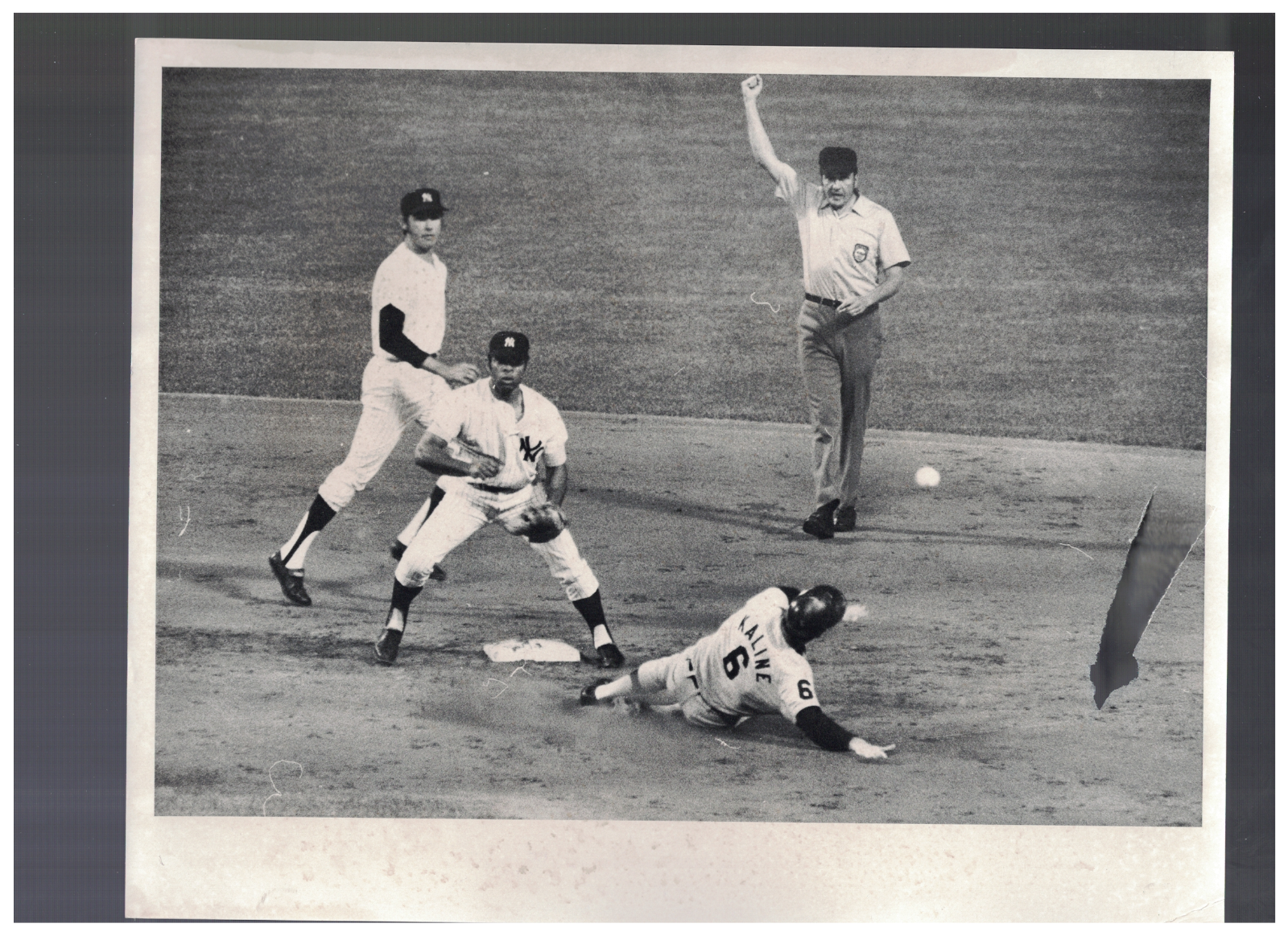 Al Kaline Tigers Horace Clarke Yankees Gene Michael Lou DiMuro Press Photo Poster painting RH1