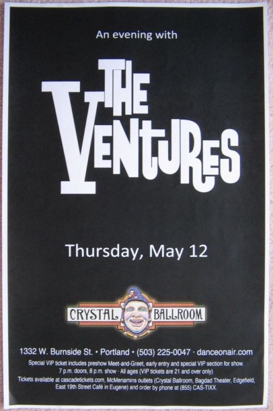 THE VENTURES 2011 Gig POSTER Portland Oregon Concert