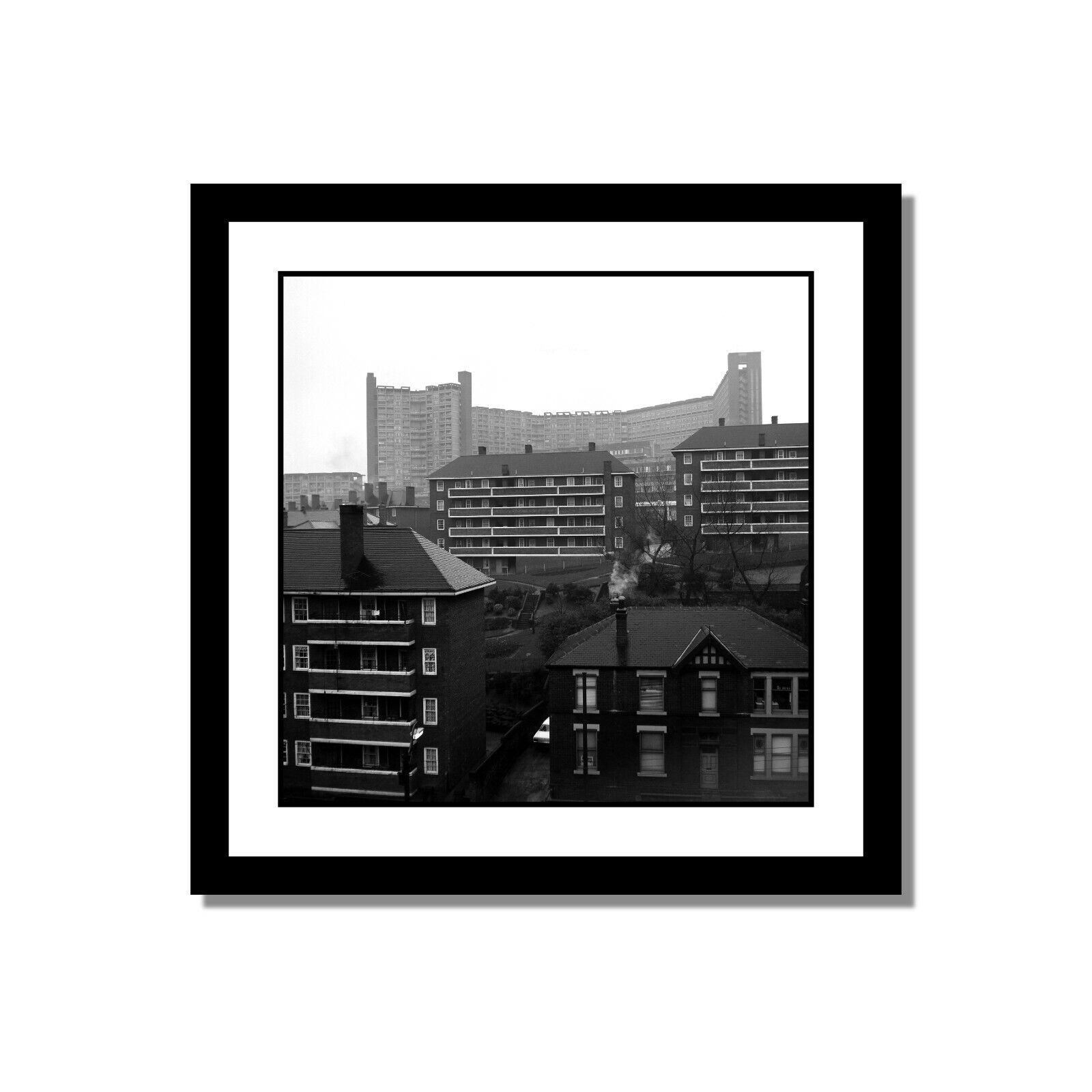 Framed Image of Sheffield - 12x12 inch Framed Iconic Photo Poster painting - Park Hill Flats #2