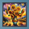 Diamond Painting-5D Full Round Drill Sunflowers in a Vase(40x40cm)