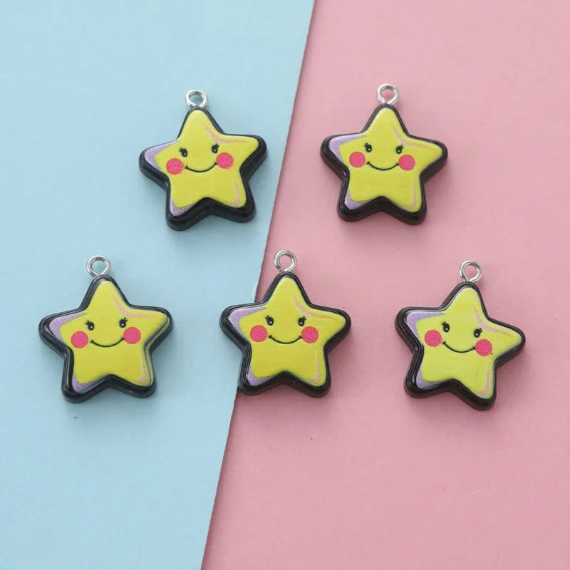5 PCS/Package 2.2*2CM Resin Star Pendant