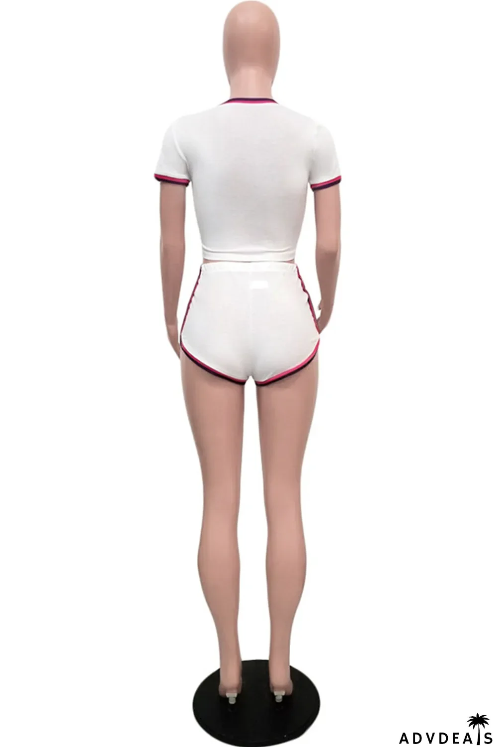 Yellow Fashion Casual Striped Solid Split Joint O Neck Short Sleeve Two Pieces