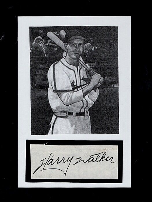 1940-47 HARRY WALKER-ST. LOUIS CARDINALS AUTOGRAPHED CUT W/ Photo Poster painting-(d.1999)