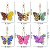 6Pcs DIY Diamond Painting Butterfly Keychain
