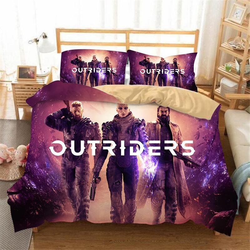 Outriders Bedding Set Bed Quilt Cover Pillow Case Home Use
