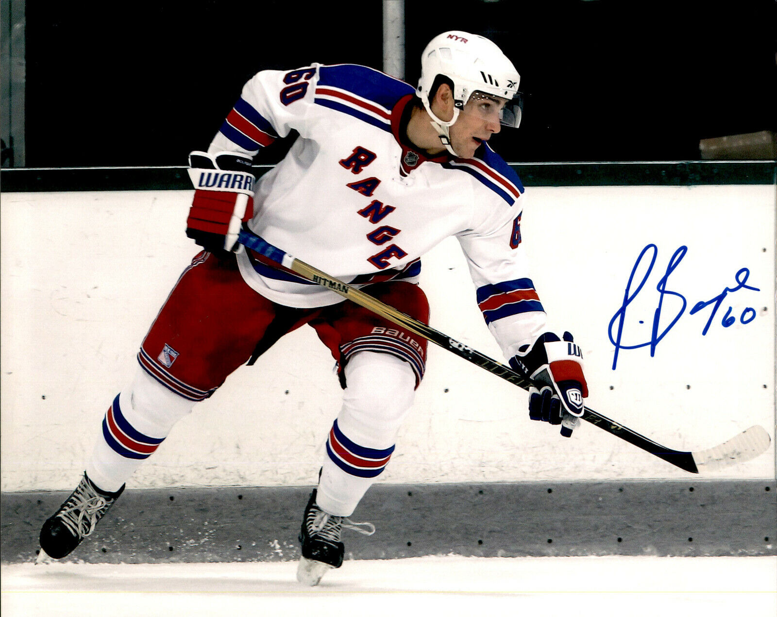 Ryan Bourque SIGNED 8x10 Photo Poster painting NEW YORK RANGERS