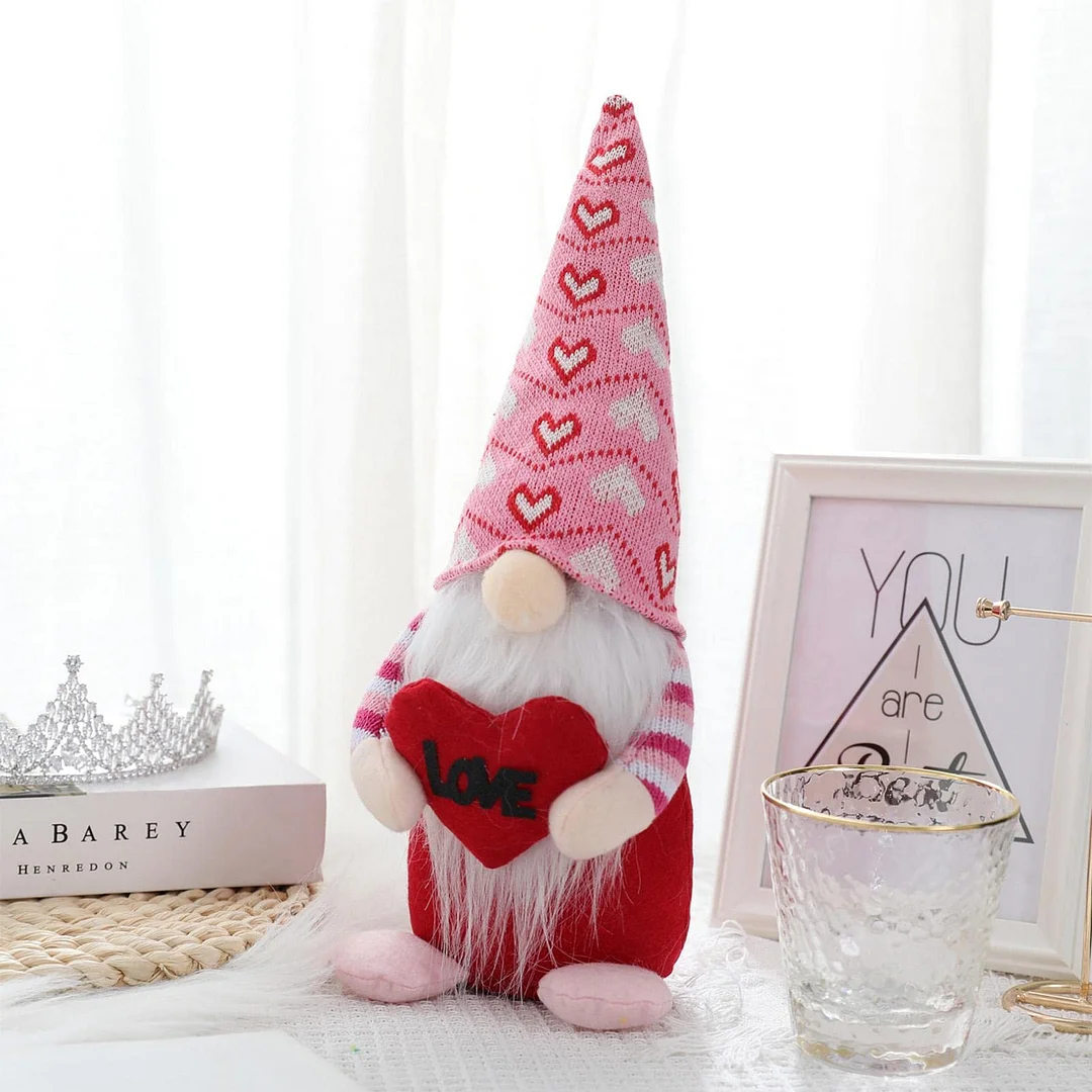 Meladen™ 🎁 Valentinstag Dekoration gesichtslose Puppe Umarmung Liebe Umarmung Bär Rosa Strick