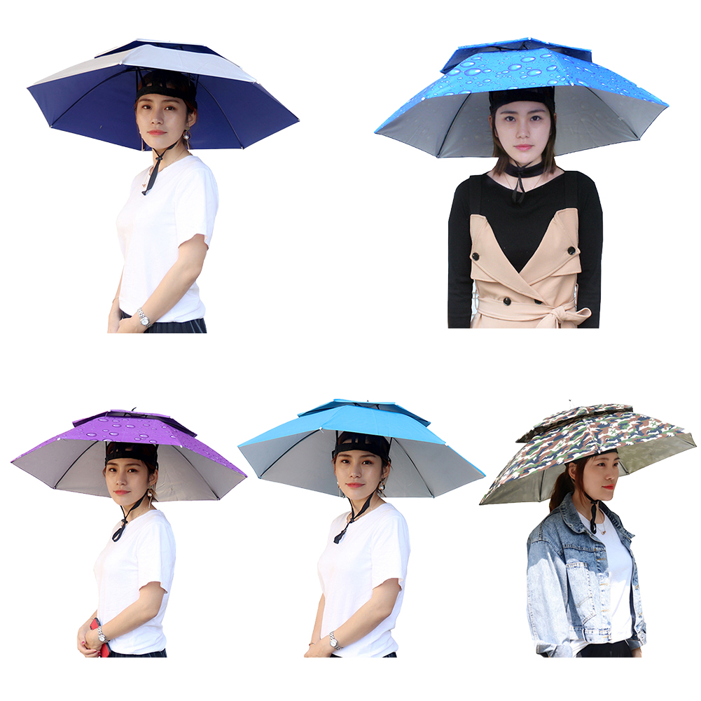 

Double-Layer Foldable Fishing Sunshade Headwear Umbrella Hat UV Protection, Germany/belgium, 501 Original