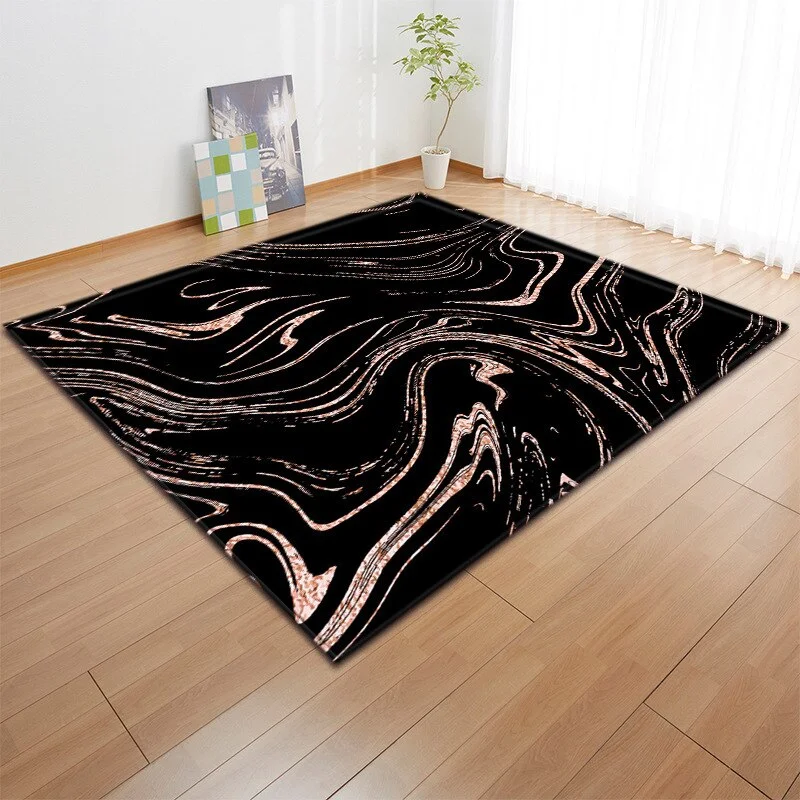 Carpet for Living Room Decoration Kids Bedroom Bedside Home Mat in The Hallway Children Marble Pattern Floor Non-Slip Large Rug