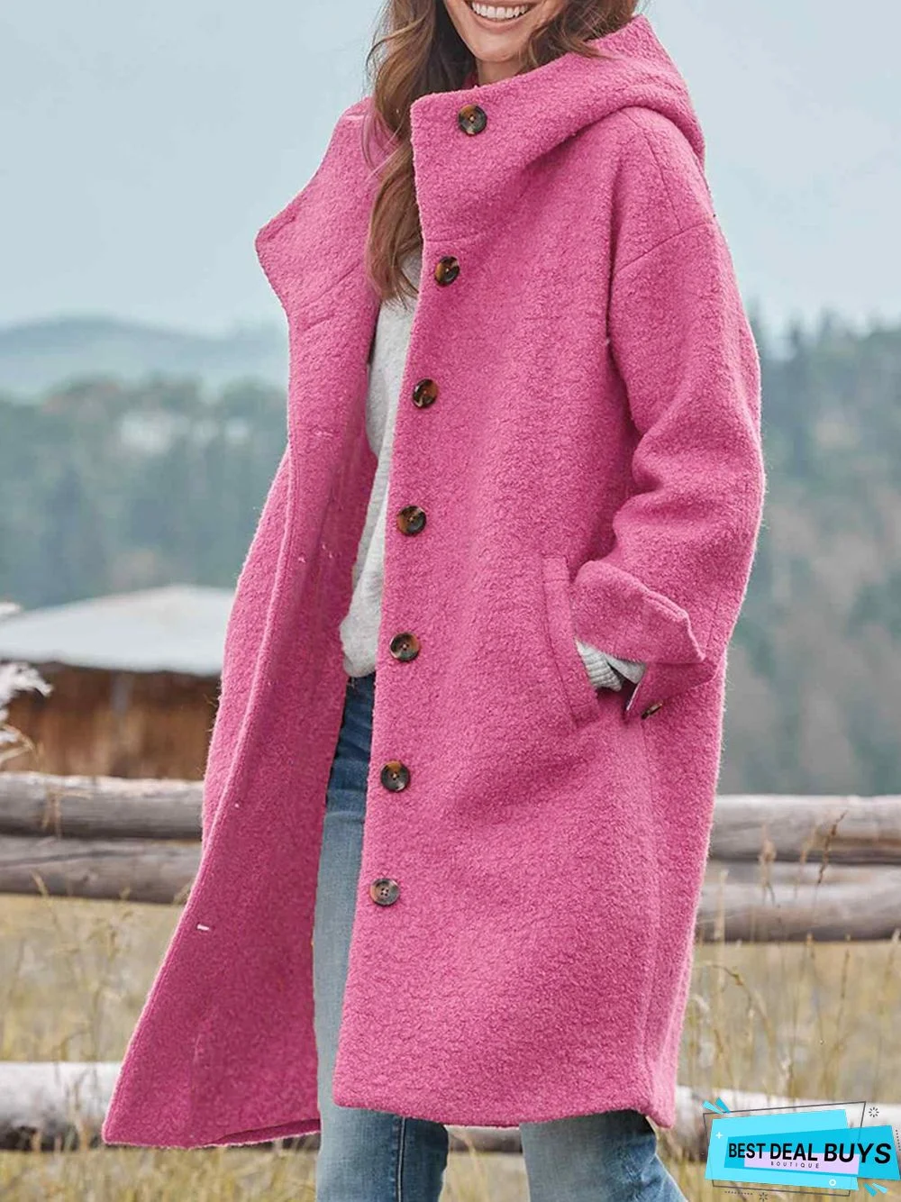 Woolen Hoodie Casual Overcoat