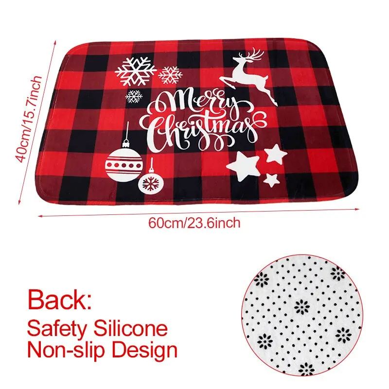 Merry Christmas Mat Flannel Outdoor Carpet Christmas Decorations For Home Xmas Santa Ornament Navidad 2020 Noel New Year Gifts