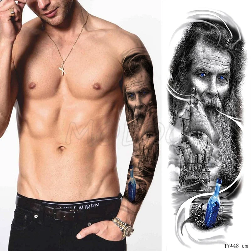 Waterproof Temporary Tattoo Sticker Jesus Virgin sister Peace Pigeon bird flower Full Arm Tatoo Flash Fake Tatto for Men Women