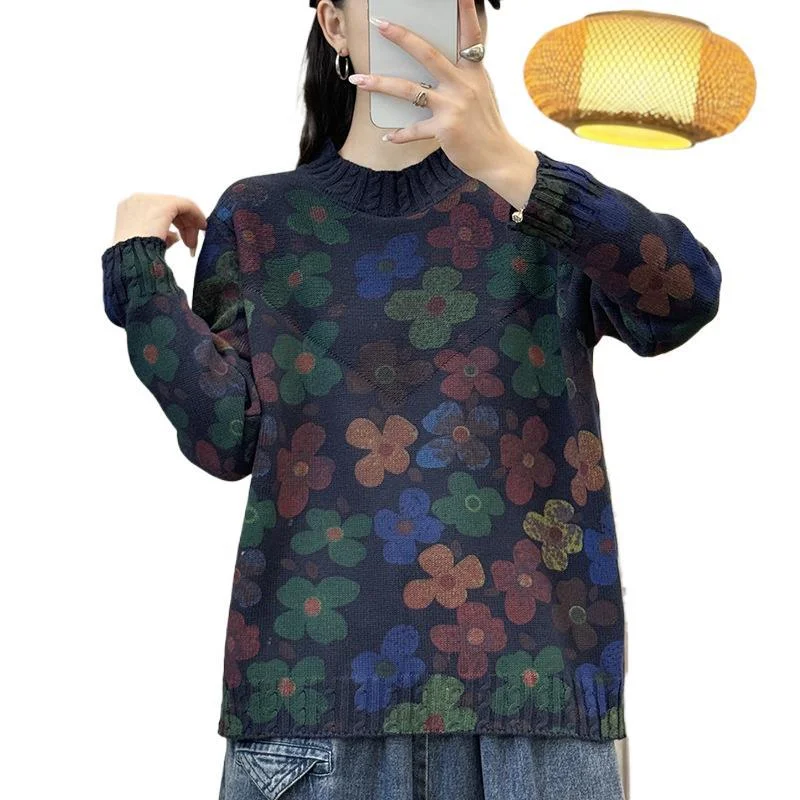 Chicfifth Sweater Women Winter Long Sleeve High Quality Autumn Vintage Top Knitted Cardigan