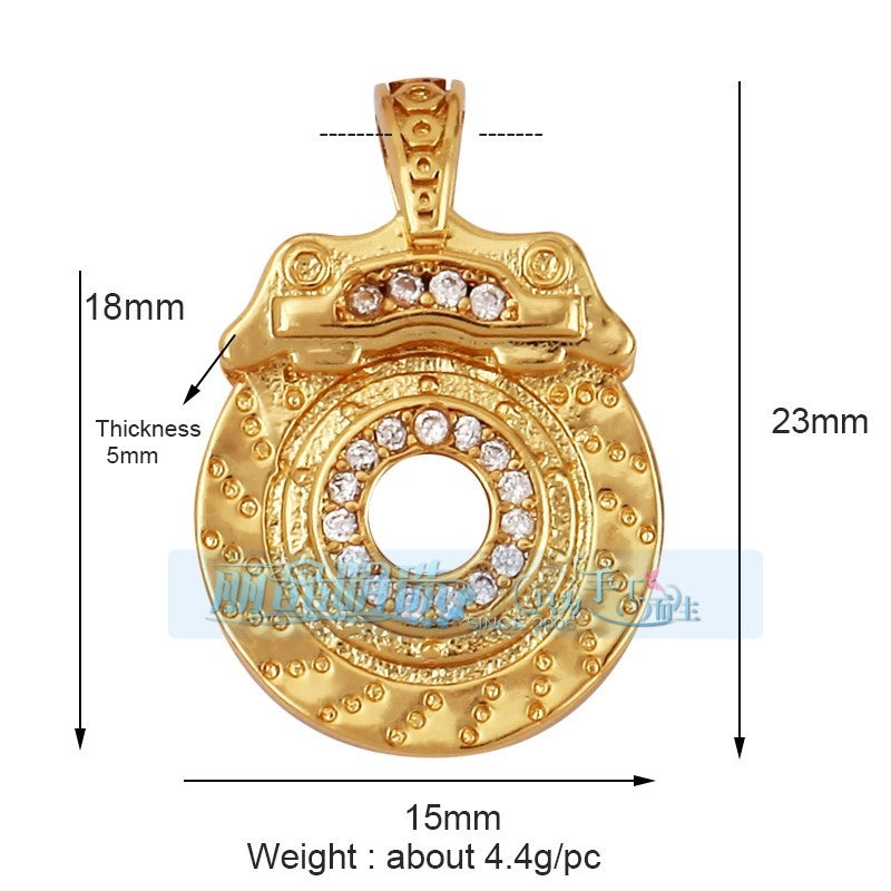 1 Piece Copper Geometric Heart Shape Snowflake Pendant Jewelry Accessories