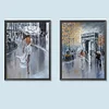 【2 pièces/paquet】-Peinture à l’huile belle rue-plein rond diamant peinture-30 * 40cm