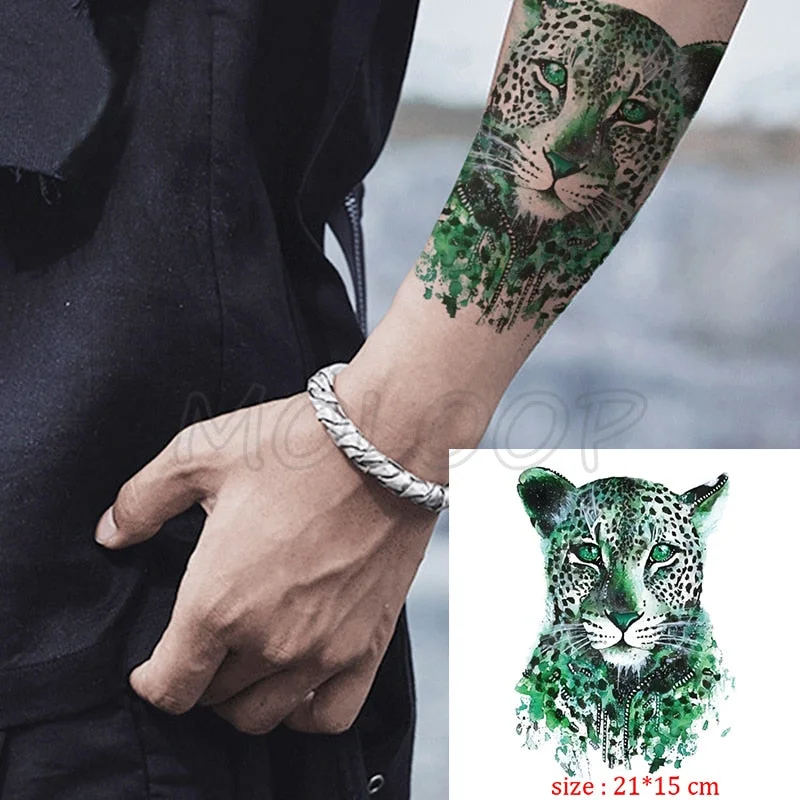 Waterproof Temporary Tattoo Sticker angry wolf mountain tatoo water transfer fake tatoo flash tatto Woman Man kid 14.8*21 cm