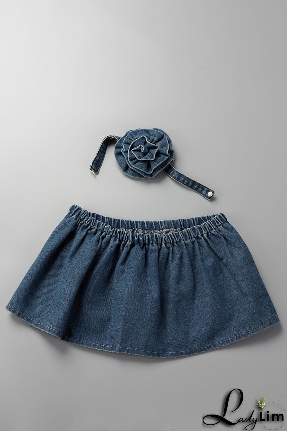 Blue Sexy Solid Patchwork Strapless Tops