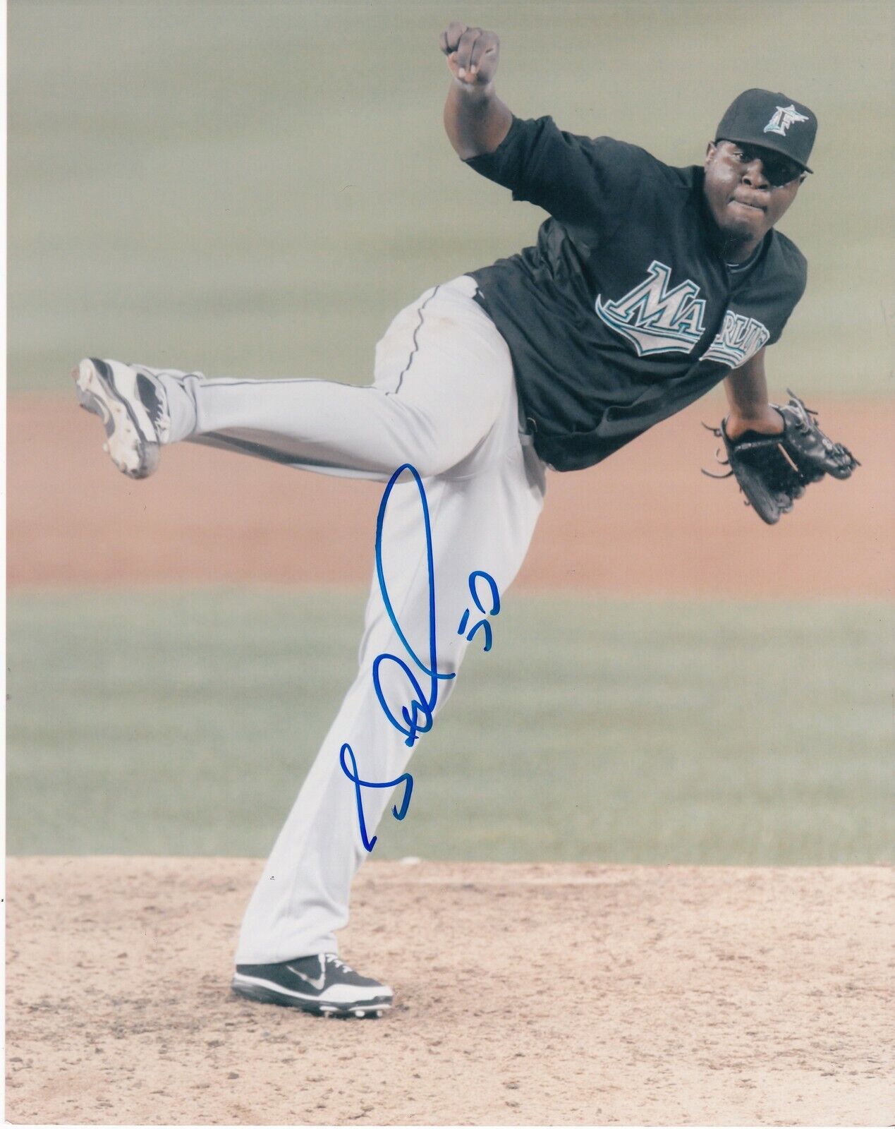 JOSE CEDA MIAMI MARLINS ACTION SIGNED 8x10