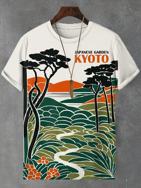 Men's Japanese Garden Kyoto Art Print T-Shirt