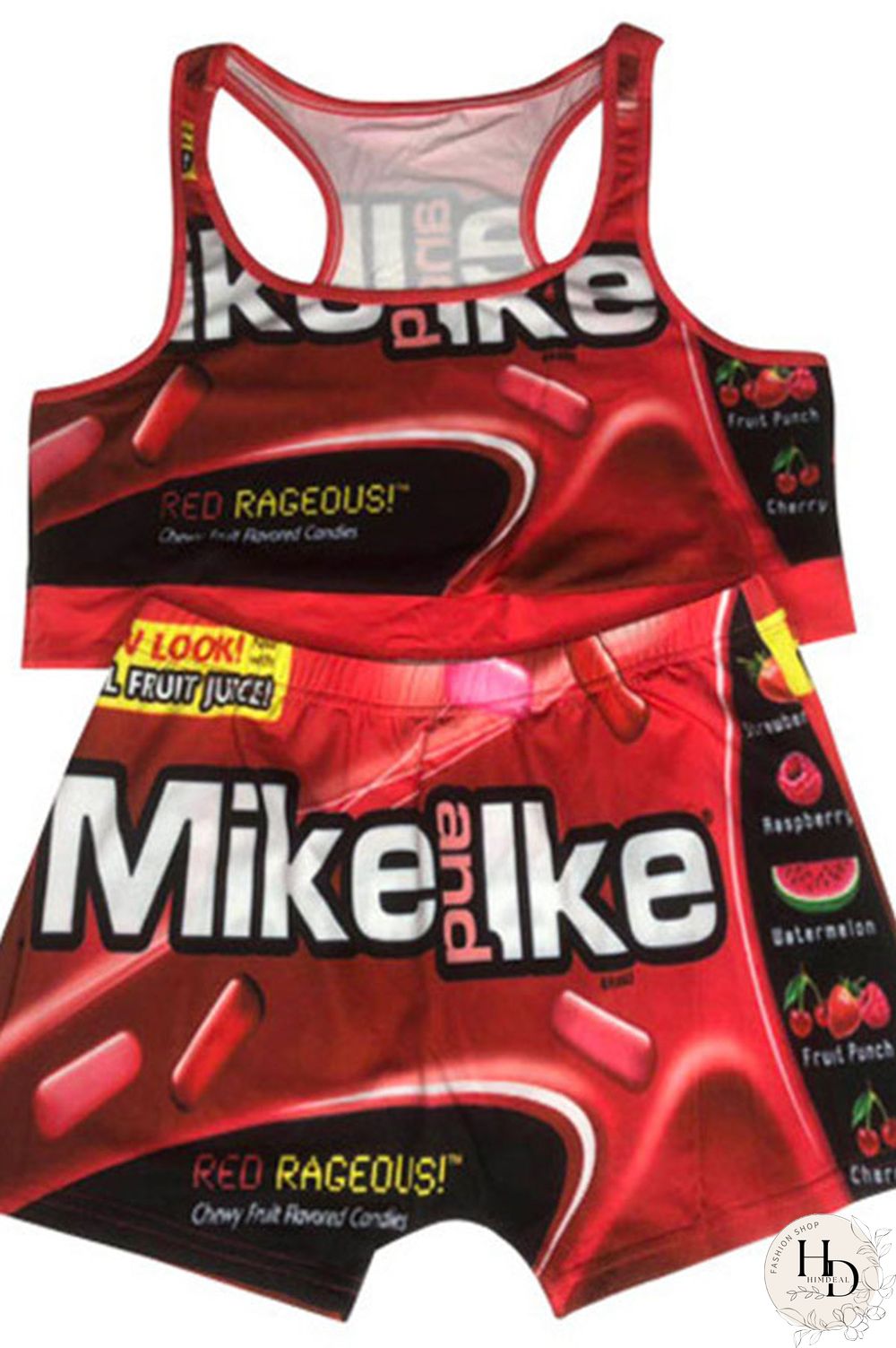 Pink Sexy Europe and America Print Solid Straight Sleeveless Two Pieces