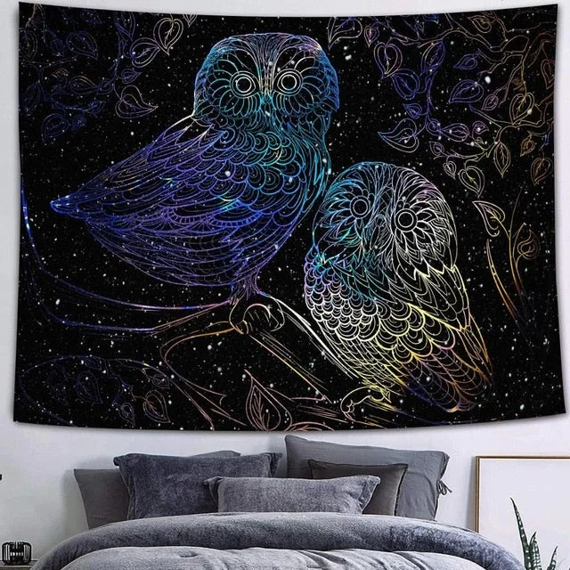 Psychedelic Galaxy Tapestry Nebula Mountains Galaxy Artwork Japanese Wildlife elk Boho Manga Wall Hanging Dorm  anime tapestry