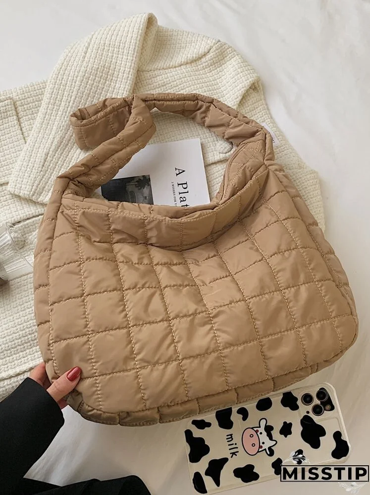Textured Padded Design Shoulder Bag
