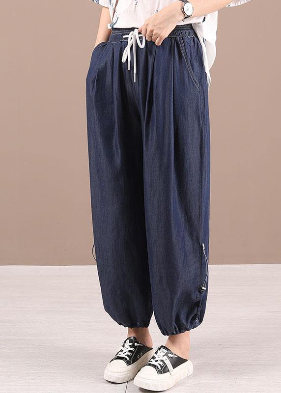 VCSHOES Blue Pockets Denim Harem Pants