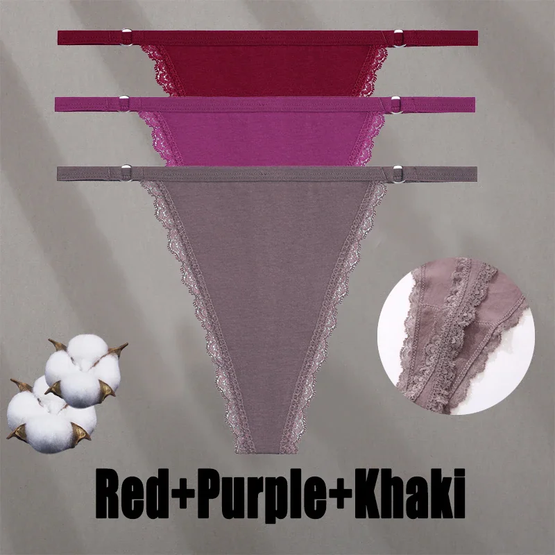 Billionm Sexy Lace Panties for Women Cotton Underwear Thong With Hollow Out Hook G-String Female Breathable Intimates Lingerie