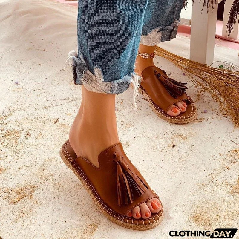 Lydiashoes Women Casual Summer Stylish Slip-On Flat Sandals