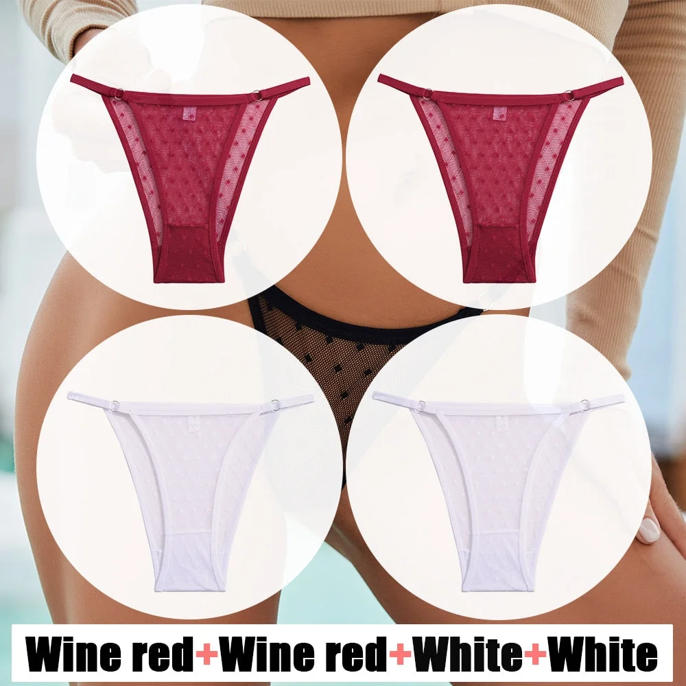 Sexy Lace Panties Women's Underwear Mesh Transparent Sexy lingerie Soft Intimate Underpants Plus Size M-XXL Female Underwear