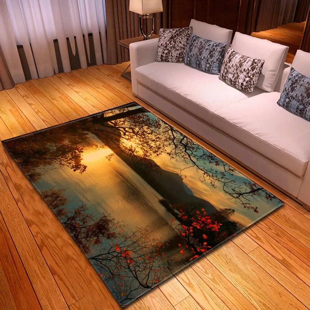 3D Ocean World Living Room Carpet Children Rug Kids Room Decoration Large Carpet Home Non-slip Hallway Bedroom Floor Bedside Mat