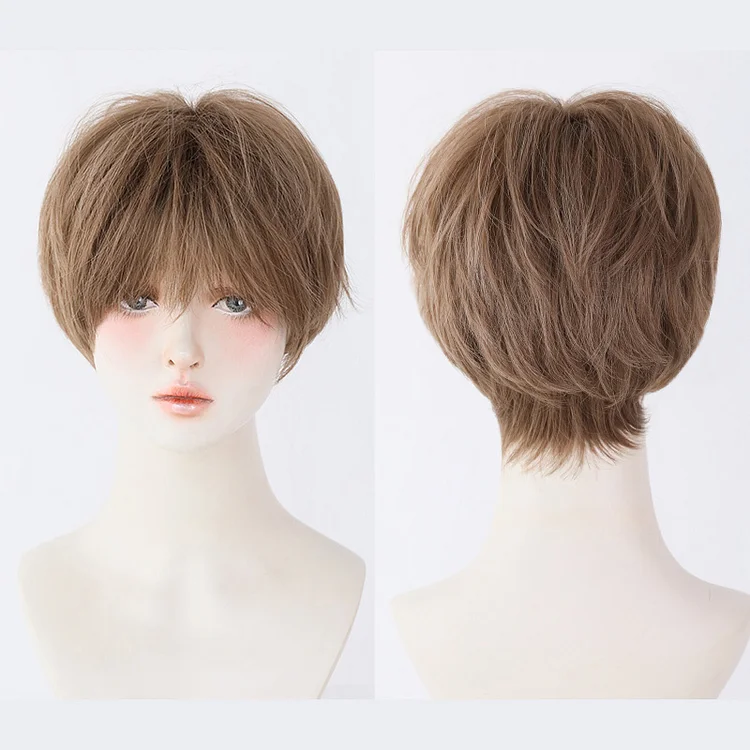 Neutral Short Irregular Wig With Bangs - Modakawa Modakawa