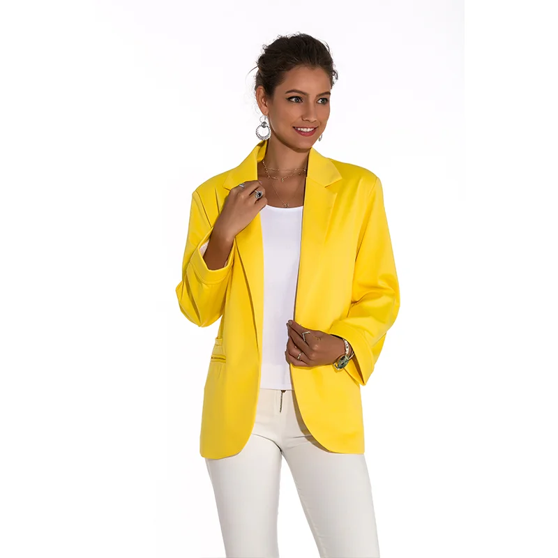 Yellow 3/4 Sleeve Fashion Lady Suit