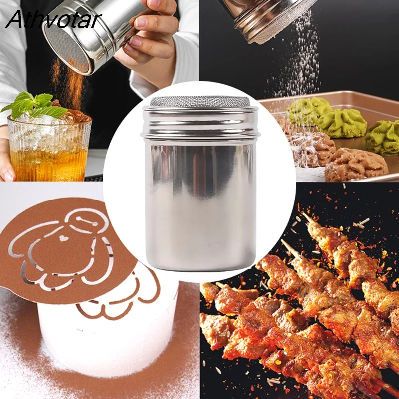 Athvotar Steel Chocolate Shaker Cocoa Flour Icing Sugar Powder Coffee