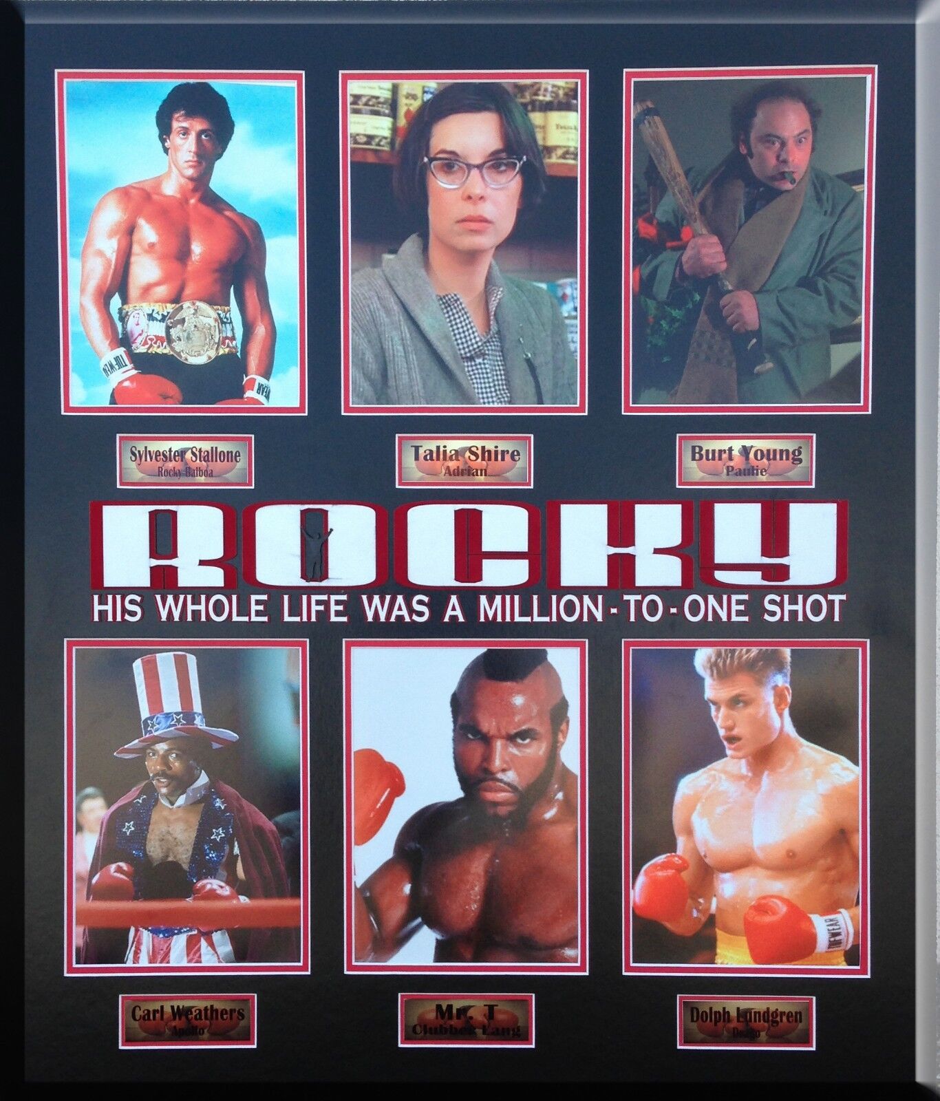 Rocky 8x10 Collage Framed Sylvester Stallone Un Autograph Movie II III IV V VI