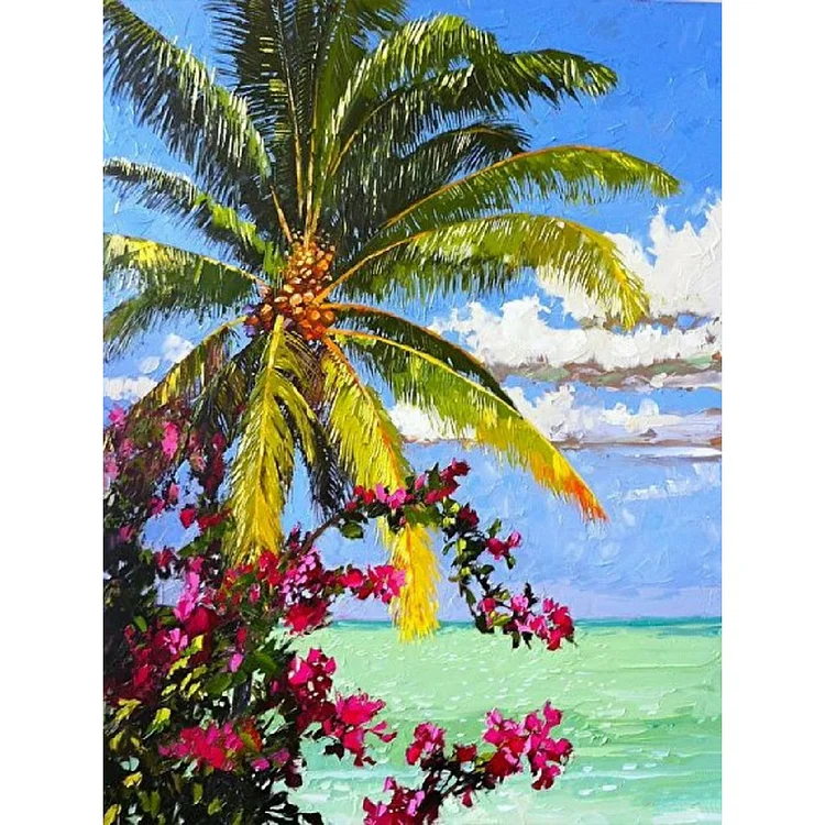 Beach Scenery 30*40cm(canvas) full round drill diamond painting